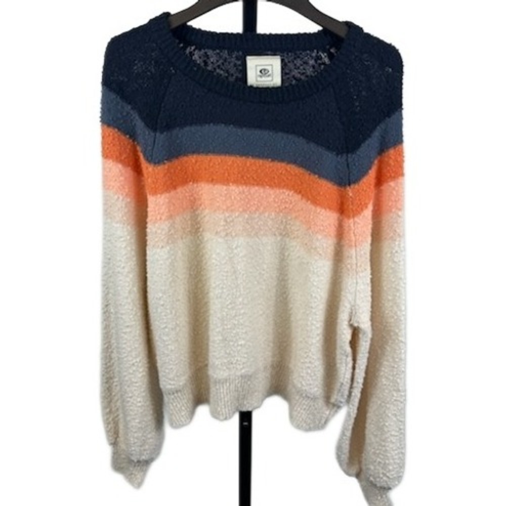 Rip Curl Anthropologie Women's Striped Sweater Cream Blue Orange Size Small